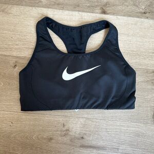 Nike Black Sports Bra with White Logo